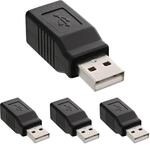 InLine 33443 USB 2.0 Adapter, Stecker A auf Buchse B (Packung mit 4)
