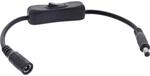 Inline DC Kabel mit Schalter, DC Stecker/Buchse 5,5x2,10mm, AWG 18, schwarz,...