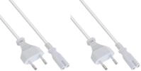 InLine 16605W Netzkabel, Netzstecker auf Euro 8 C7 Stecker, wei&szlig;, 0,5m...