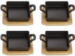 ECHTWERK Servierschale aus Gusseisen, Quadratische Auflaufform mit Servierbrett,
