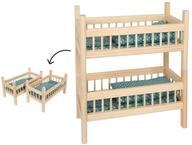 small Foot Puppenhochbett Natur, 2-in-1 Puppenbett aus Holz, mit kuscheliger