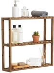 Relaxdays Wandregal, Akazienholz, 3 Ablagen, HBT: 54 x 60 x 15 cm, Badregal,...