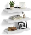 Relaxdays Wandregal, 3er Set, HxBxT: 4 x 50 x 23 cm, Holzoptik, Metall,...