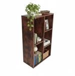 Relaxdays B&uuml;cherregal, 5 F&auml;cher, HBT 80 x 50 x 24 cm, braun | Vintage...