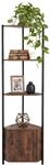 Relaxdays Eckregal, 5 Ebenen & Schrank, HBT: 147x44,5x30 cm, braun/schwarz 