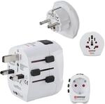 Weltreiseadapter Set World Travel Pro Light USB, 3-polig, 2X USB