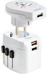 Vimar 0A32303B Universal-Reise-Adapter+USB wei&szlig;