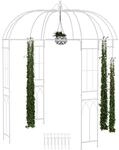 Relaxdays Rosenpavillon Metall, HBT: 269 x 211 x 211 cm, wei&szlig; | Rankhilfe