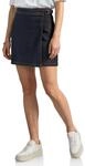 Damen Kniefreier Denim Rock in Wickeloptik