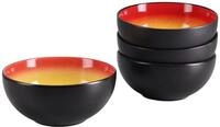 CreaTable, 24929, Serie Hot Red, 4-teiliges Geschirrset f&uuml;r 4 Personen, Buddha...