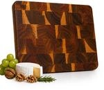 Relaxdays Schneidebrett, Akazienholz, 51 x 36 cm, Holzbrett, natur | 3 cm dick,