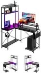 VEVOR Gaming Tisch L Form 1,2 m, Eck-Computertisch mit Monitorst&auml;nder,...