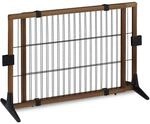 Relaxdays Absperrgitter, ausziehbares T&uuml;rschutzgitter, ohne Bohren, braun | mit