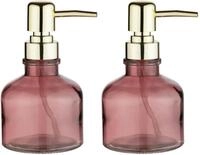 WENKO Seifenspender Atessa Altrosa, zierlicher Pumpspender aus Glas mit goldenem