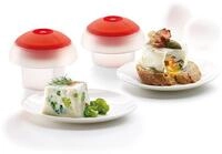 L&eacute;ku&eacute; OVOS, 2-teiliges Set (W&uuml;rfel + Zylinder), wei&szlig;, Silikon, transparent