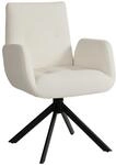 HOMCOM Sessel Drehbar mit Armlehne Wolle-Leinenoptik Modern Cremewei&szlig; 