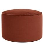 Icon Milano Samt Sitzsack Hocker mit F&uuml;llung, Rot | In Deutschland Hergestellt,