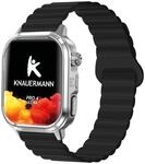 Knauermann - PRO 4 Ultra - Silber, eckig, Silikonband Schwarz mit Anruf & SOS