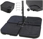 Relaxdays Schirmgewichte Bodenkreuz, 4er Set, schwarz | bef&uuml;llbar mit Sand &...