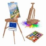 Relaxdays Staffelei, Stand- & Tischstaffelei, Malkoffer, Buchenholz, natur |...