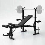 Relaxdays multifunktionale Hantelbank, 4 in 1 Workout, klappbar, schwarz 