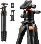 K&F CONCEPT Kamera Stativ Handy Stativ, Schwarz-Orange | Tripod f&uuml;r Smartphone mit