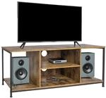 Relaxdays TV-Lowboard, 4 F&auml;cher, offen, TV-Regal bis 55 Zoll, Kabel&ouml;ffnung,