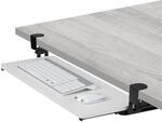 Relaxdays Tastaturablage, 65 x 24 cm, ausziehbar, klemmbar, wei&szlig; | ergonomisch,