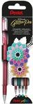 Pentel K110-4COL Dual Metallic Hybrid Gelroller, verschiedene farb-Effekte auf