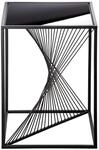 Casablanca Beistelltisch Ray - quadratisch - Glas und Metall - schwarz - H&ouml;he 51cm x