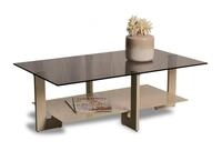M2 Kollektion Napoli 2 - Couchtisch 100x35x60cm | Sicherheitsglas Bronze,