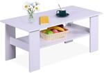 Relaxdays Couchtisch, HBT: 43,5x100x50 cm, Wohnzimmertisch mit unterer Ablage,