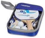 Relaxdays Tischtennis-Set Tasche, 2 Holzkellen, 3 Tischtennisb&auml;lle, Ping Pong...