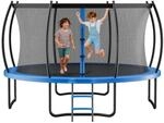 VEVOR Outdoor Trampolin Bodentrampolin 305 x 305 cm mit Sicherheitsnetz &...