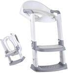 Relaxdays Kinder Toilettensitz mit Treppe, grau/wei&szlig; | 39&ndash;45 cm...
