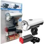 Fischer Fahrrad Beleuchtungs-Set 30/15 Lux, Batterie-Leuchtenset, Front- und