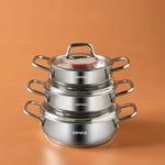 Karaca Emirgan 6-Tlg, Sahan-Set aus Stahl Topfset, Kochgeschirr set,...