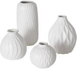 Boltze Vase Zalina (Gef&auml;&szlig; in Wei&szlig; 4-teilig, Matt, aus Porzellan) 2038306