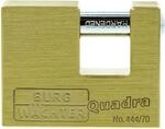 Burg-W&auml;chter Zylinder-Vorhangschloss, Quadratische Form, Messing, 444 70 Quadra