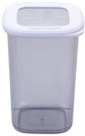 Fackelmann Vorratsdose eckig 1200ml &ndash; Transparent mit hellem beigem Deckel,