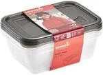 keeeper fredo fresh Frischhaltedosenset 3-teilig, 3 x 1,25 l, Crystal Grey
