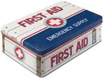 Nostalgic-Art Retro Vorratsdose Flach, 2,5 l, First Aid Blue &ndash; Supply |...