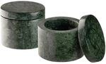 APS 15919 Dose MINERA 2er Set Marmor, &Oslash; 6 cm, H&ouml;he 5 cm, gr&uuml;n | Unikat