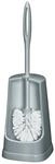 WENKO WC-Garnitur Simple Grau - WC-B&uuml;rstenhalter, Kunststoff, 12.5 x 40 x 12.5 cm,