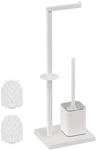 Relaxdays WC Garnitur, HBT 67,5 x 20 x 15,5 cm, Metall, Klopapierhalter stehend,