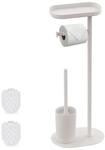 Relaxdays WC Garnitur, HBT 67 x 23 x 17 cm, stehender Klopapierhalter,...