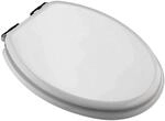 MSV WC Sitz Toilettendeckel MDF mit Absenkautomatik in Wei&szlig;, Edelstahl, 30 x 20 x 15