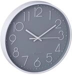 Relaxdays Wanduhr modern, batteriebetrieben, K&uuml;chenuhr analog, grau/wei&szlig; | mit
