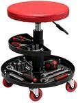 Relaxdays Werkstatthocker, HxD: 42-56x38 cm, rot | Relaxdays Werkstatthocker,...