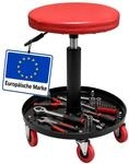 Relaxdays Werkstatthocker, HxD: 42-56x38 cm, rot | Relaxdays Werkstatthocker,...